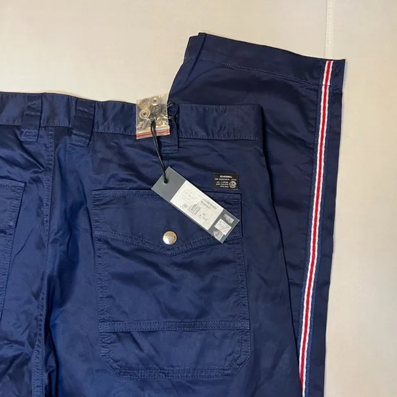 Diesel blue p tucs tape chino trousers - Picture 4 of 13